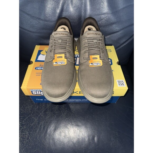 Men\'s Skechers Slip-ins Shoes Size 13 Taupe 205352DKTP Garza Clive Hands Free main image 4
